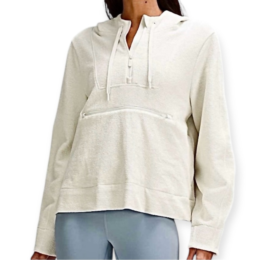 Lululemon Textured Half-Zip Hoodie Bone Size 8